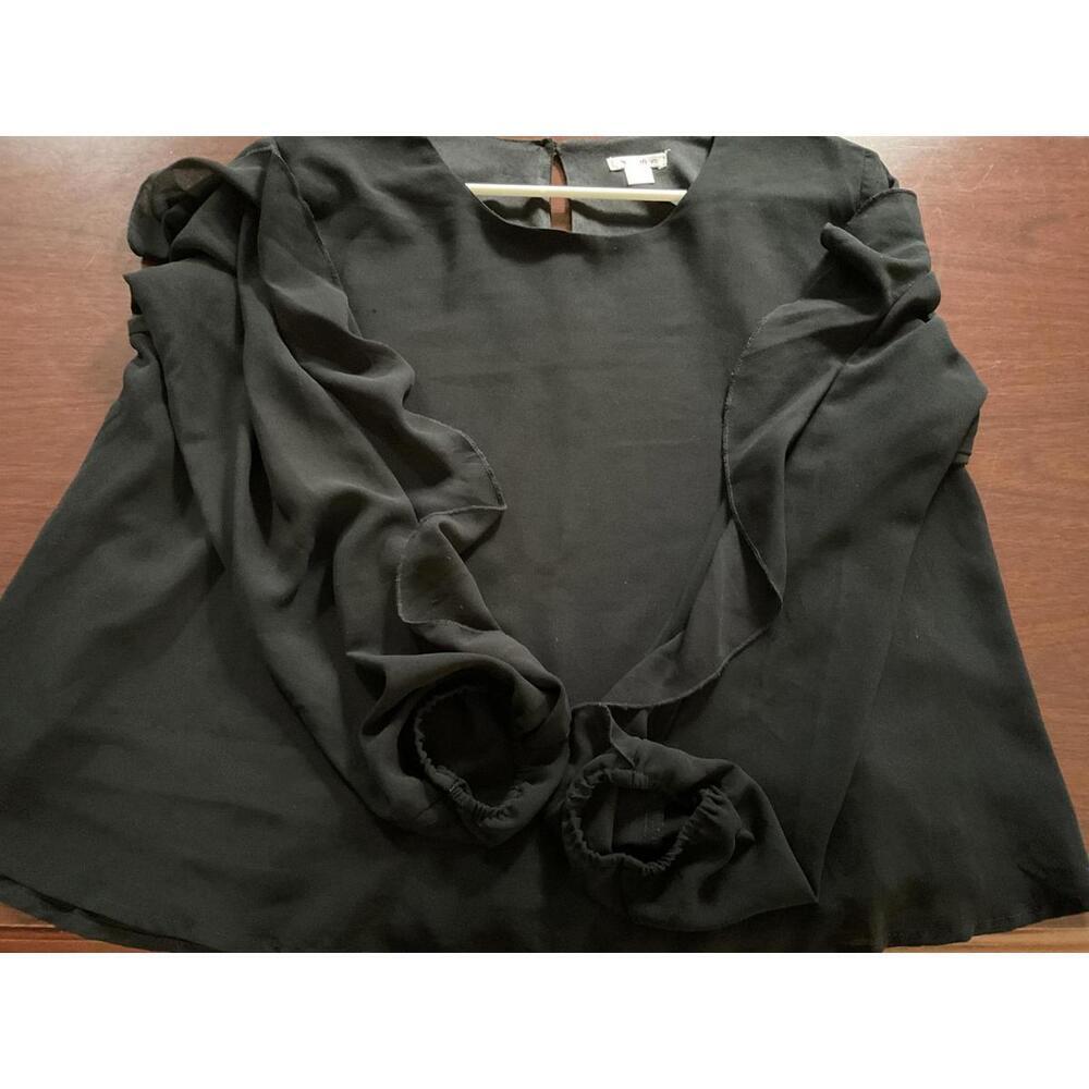 Xhilaration black long sleeve Medium Blouse shirt - Picture 4 of 10